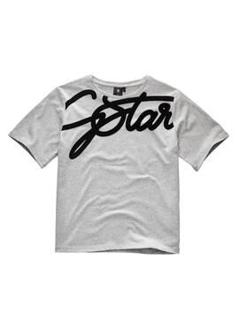 T-Shirt G-Star Signature Gris pour Fille