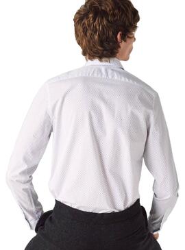 Chemise Lacoste Micro Blanc pour Homme