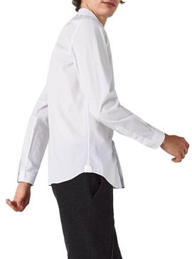 Chemise Lacoste Micro Blanc pour Homme