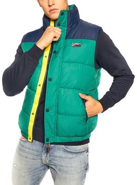 Gilet Tommy Jeans Corp Puffa Turquesa Homme