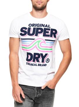 T-Shirt Superdry Malibu Blanc Homme