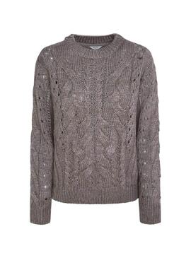 Pull Pepe Jeans Kamila Gris pour Femme