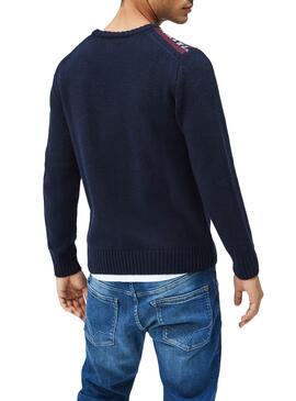 Pull Pepe Jeans Carlo Bleu marine pour Homme