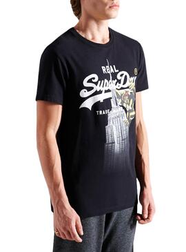 T-Shirt Superdry Vintage NYC Noire pour Homme