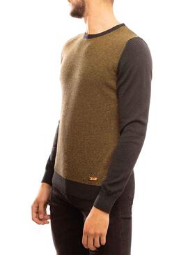 Pull Klout Micro Jacquard.Mostaza pour Homme
