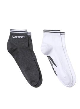 Chaussettes Lacoste Sport Gris et Blanc pour Homme