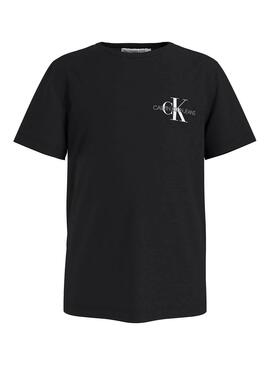 T-Shirt Coffre Calvin Klein Monogram Noire Garçon