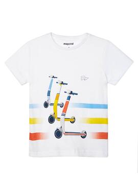 T-Shirt Mayoral Scooter Blanc pour Garçon