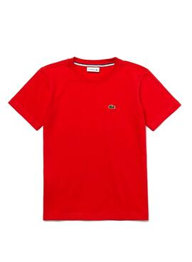 T-Shirt Lacoste Col rond Rouge pour Garçon