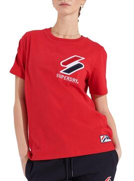 T-Shirt Superdry Sportstyle Rouge pour Femme