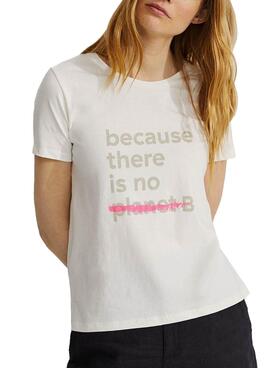 T-Shirt Ecoalf souligné parce que Blanc Femme