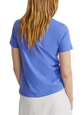 T-Shirt Ecoalf Underlined Because Bleu pour Femme