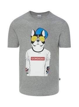 T-Shirt Gorgeous Bulldog Gris Homme