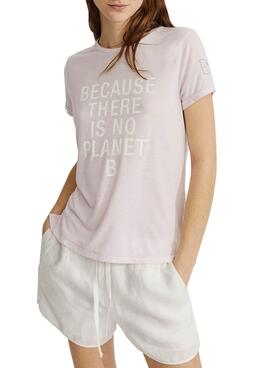 T-Shirt Ecoalf Vague Rosa pour Femme