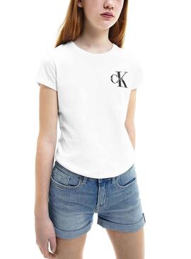 T-Shirt Coffre Calvin Klein Jumpsuitgram Blanc Fille