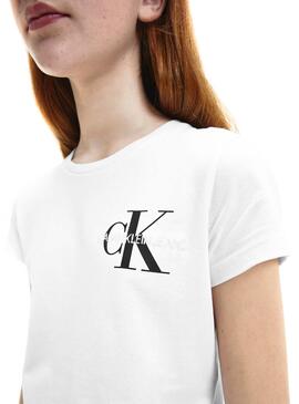 T-Shirt Coffre Calvin Klein Jumpsuitgram Blanc Fille