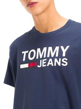 T-Shirt Tommy Jeans Logo Bleu