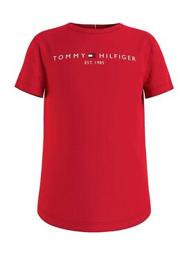 T-Shirt Tommy Hilfiger Essential Rouge pour Fille
