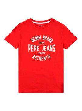 T-Shirt Pepe Jeans Jack Mars Rouge pour Garçon