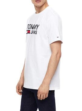 T-Shirt Tommy Jeans Logo Blanc