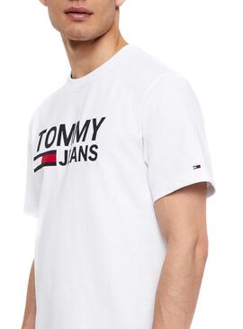 T-Shirt Tommy Jeans Logo Blanc