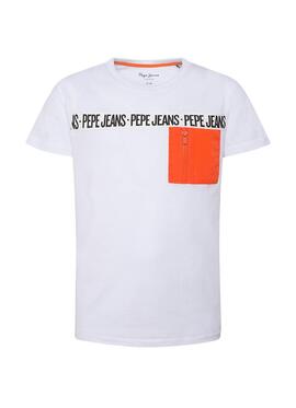 T-Shirt Pepe Jeans Gil Blanc pour Garçon