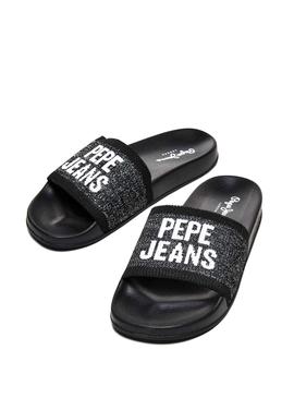 Flip flops Pepe Jeans Slider Noire pour Femme