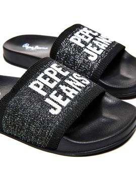 Flip flops Pepe Jeans Slider Noire pour Femme