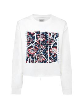 Sweat Pepe Jeans Bambie Blanc pour Femme