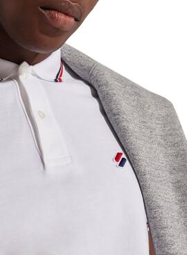 Polo Superdry Sportstyle Twin Tipped Blanc Homme