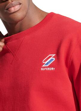 Sweat Superdry Sportstyle Crew Rouge pour Homme