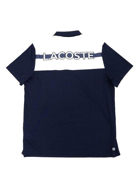 Polo Lacoste Ultra Dry Bleu marine Blanc Homme