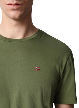 T-Shirt Napapijri Salis Vert pour Homme