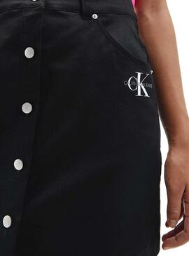 Jupe Calvin Klein Cotton Twill Noire pour Femme