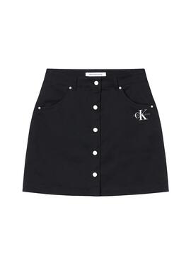 Jupe Calvin Klein Cotton Twill Noire pour Femme