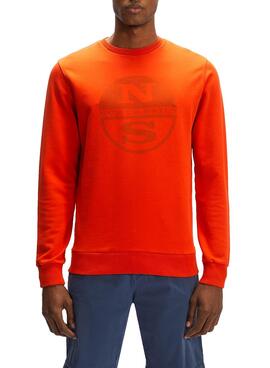 Sweat North Sails Col rond Rouge pour Homme