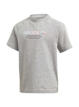 T-Shirt Adidas Adicolor Graphic Gris Garçon et Fille