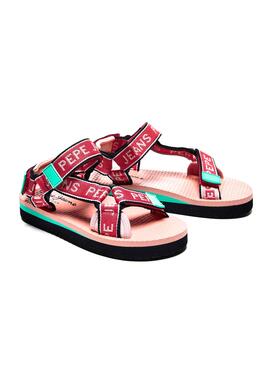 Sandales Pepe Jeans Pool Tape Rouge pour Fille