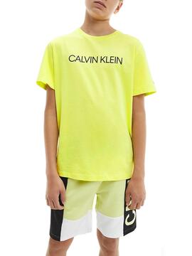 T-Shirt Calvin Klein Institutional Jaune Garçon