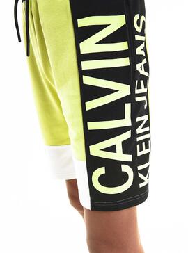 Bermuda Calvin Klein Couleur Block Jaune Garçon