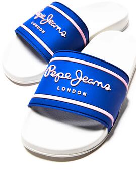 Sandales Pepe Jeans Logo du curseur Bleu pour Fille
