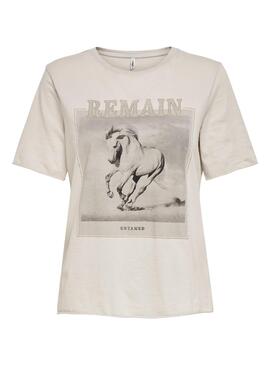 T-Shirt Only Beige Amelia pour Femme