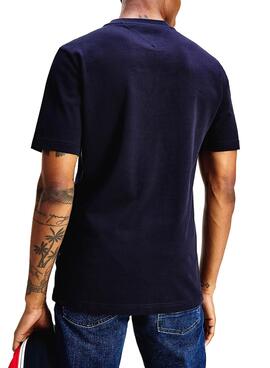 T-Shirt Tommy Hilfiger Signature Bleu marine Homme
