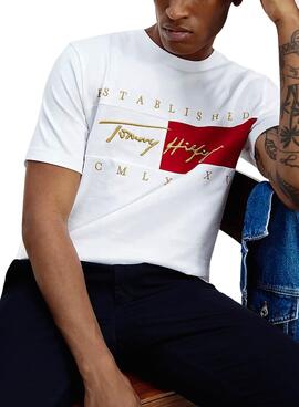 T-Shirt Tommy Hilfiger Signature Blanc Homme