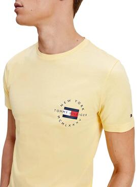 T-Shirt Tommy Hilfiger Circle Jaune Homme
