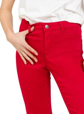 Pantalon Naf Naf Cigarette Rouge pour Femme
