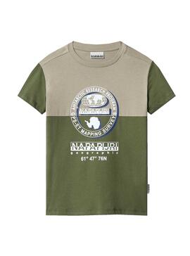 T-Shirt Napapijri Sauck Vert pour Garçon