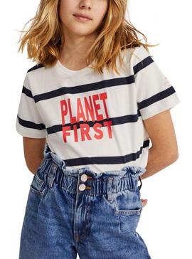 T-Shirt Ecoalf Planet First Blanc pour Fille