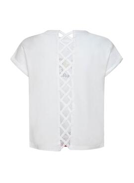 T-Shirt Pepe Jeans Fiona Blanc pour Fille
