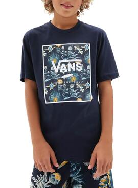 T-Shirt Boîte d'impression Vans Bleu Bleu marine pour Garçon